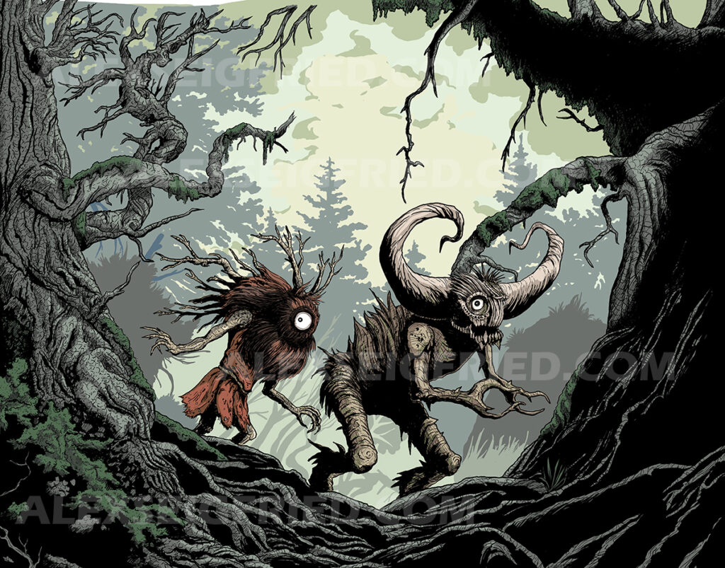 alex seigfried illustration forest creatures